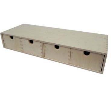 Wooden World Wide Plywood Chest – 4 Drawer Organizer