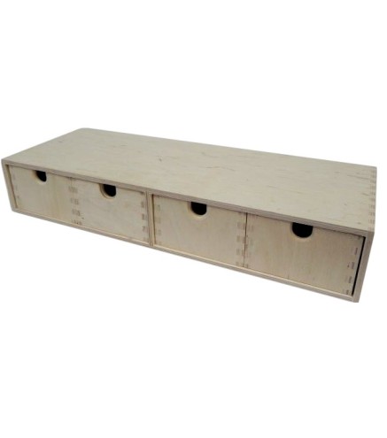 Wooden World Wide Plywood Chest – 4 Drawer Organizer