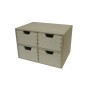 Square Plywood Chest with 4 Drawers – Desk & Craft Organizer – 28x20x19.5 cm