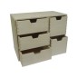 Plywood Chest with 5 Drawers – Mixed Size Organizer for Desk & Craft – 36.5x20.5x29 cm