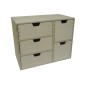 Plywood Chest with 5 Drawers – Mixed Size Organizer for Desk & Craft – 36.5x20.5x29 cm