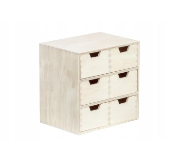 Wooden World Plywood Chest – 6 Drawer Organizer