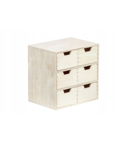 Wooden World Plywood Chest – 6 Drawer Organizer