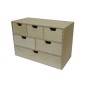 Plywood Chest with 6 Drawers – Multi-Size Desk & Craft Organizer – 42x20x28 cm