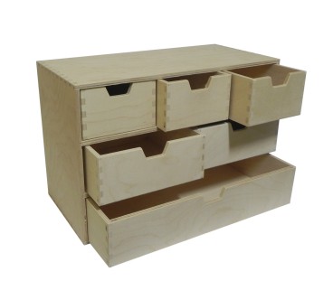 Wooden World Plywood Chest – 6 Drawer Multi-Size Organizer