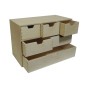 Plywood Chest with 6 Drawers – Multi-Size Desk & Craft Organizer – 42x20x28 cm