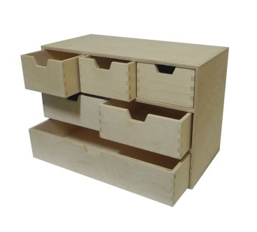 Wooden World Plywood Chest – 6 Drawer Multi-Size Organizer