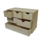 Plywood Chest with 6 Drawers – Multi-Size Desk & Craft Organizer – 42x20x28 cm