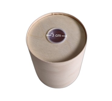 Wooden Cylinder Money Box – Natural Birch Piggy Bank with Bottom Plug – 12x10.5 cm