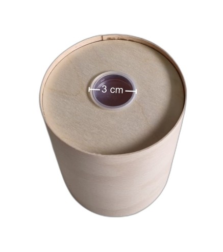 Wooden Cylinder Money Box – Natural Birch Piggy Bank with Bottom Plug – 12x10.5 cm