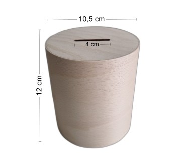 Wooden Cylinder Money Box – Natural Birch Piggy Bank