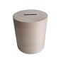 Wooden Cylinder Money Box – Natural Birch Piggy Bank with Bottom Plug – 12x10.5 cm
