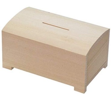 Wooden Rectangular Money Box – Natural Beech Piggy Bank