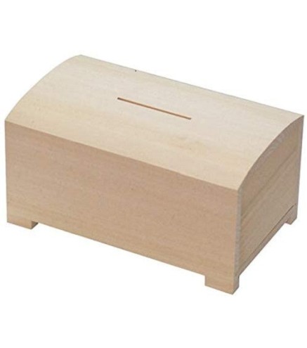 Wooden Rectangular Money Box – Natural Beech Piggy Bank