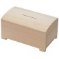 Wooden Rectangular Money Box – Natural Beech Piggy Bank with Sliding Bottom – 19.5x12x9.5 cm