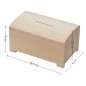Wooden Rectangular Money Box – Natural Beech Piggy Bank with Sliding Bottom – 19.5x12x9.5 cm