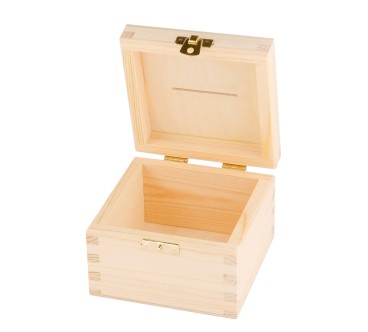 Wooden Money Box with Clip – Pine and Plywood Piggy Bank