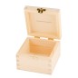 Wooden Money Box with Clip – Pine and Plywood Piggy Bank – 10x10x7.5 cm