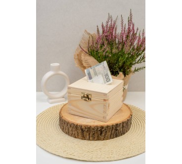 Wooden Money Box with Clip – Pine and Plywood Piggy Bank