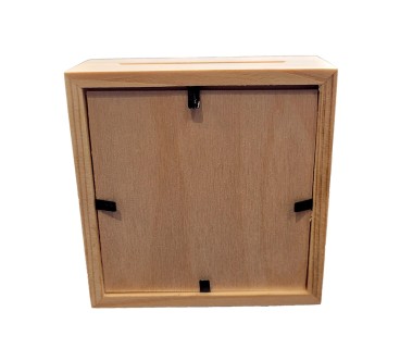 Wooden Money Box with Glass Front – Pine Piggy Bank