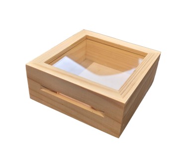 Wooden Money Box with Glass Front – Pine Piggy Bank