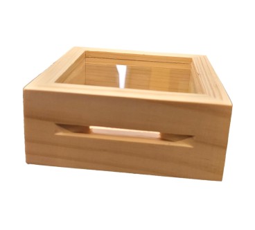 Wooden Money Box with Glass Front – Pine Piggy Bank