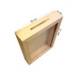 Wooden Money Box with Glass Front – Vertical Pine Frame Piggy Bank 21x16x4 cm