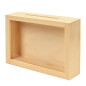 Wooden Money Box with Glass Front – Horizontal Pine Frame Piggy Bank 21x16x4 cm