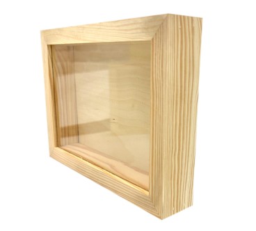Wooden Money Box with Glass Front – Horizontal Pine Frame