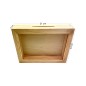 Wooden Money Box with Glass Front – Horizontal Pine Frame Piggy Bank 21x16x4 cm
