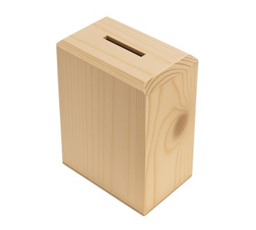 Wooden World Pine Opening Money Box – 13x10x6 cm
