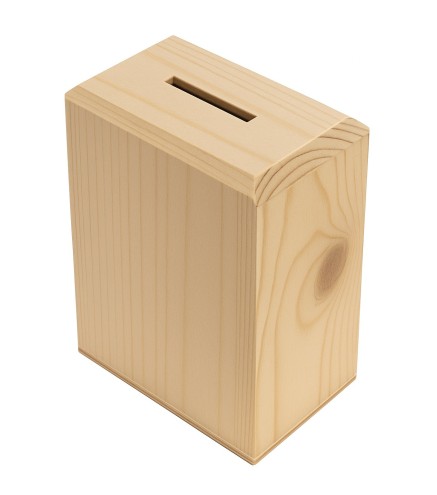 Wooden World Pine Opening Money Box – 13x10x6 cm