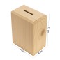 Pine Wood Opening Money Box – Reusable Wooden Piggy Bank with Bottom Screws – 13x10x6 cm