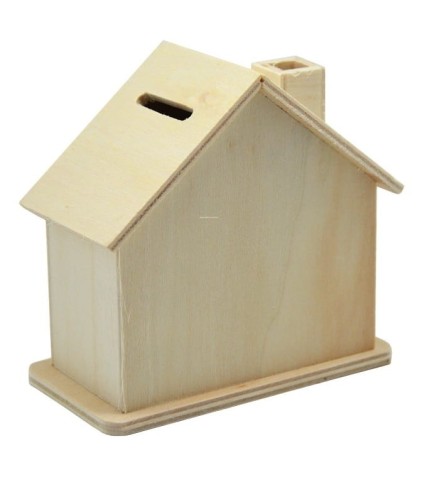 Wooden World House Money Box – 11x6x10.5 cm