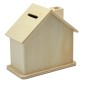 Wooden House-Shaped Money Box with Bottom Plug – Plywood Piggy Bank for Coins and Notes – 11x6x10.5 cm