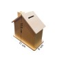 Wooden House-Shaped Money Box with Bottom Plug – Plywood Piggy Bank for Coins and Notes – 11x6x10.5 cm