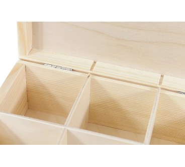 Wooden Tea Box – 6 Compartments – Handmade in UK