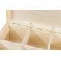 Wooden Tea Box – 6 Compartments – Natural Pine – Handmade in UK – Smooth Raw Finish – Storage for Tea