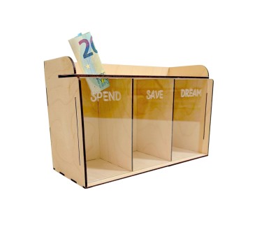Wooden World Triple Money Box – 24x15x10 cm
