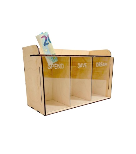 Wooden World Triple Money Box – 24x15x10 cm