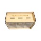 Wooden World – Triple Wooden Money Box with Transparent Front – 3 Compartments “Spend, Save, Dream” – 24x15x10 cm