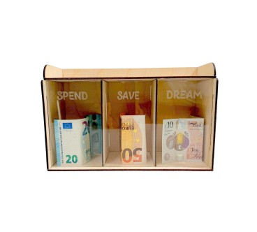 Wooden World Triple Money Box – 24x15x10 cm