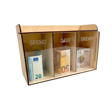 Wooden World Triple Money Box – 24x15x10 cm