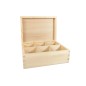 Wooden Tea Box – 6 Compartments – Natural Pine – Handmade in UK – Smooth Raw Finish – Storage for Tea
