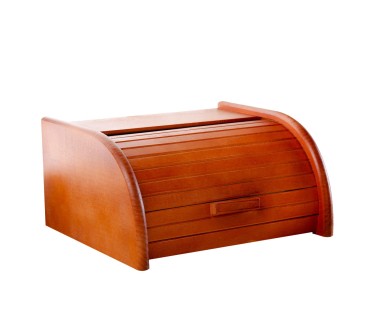 Small Wooden Bread Box – Beech Wood Orange Finish