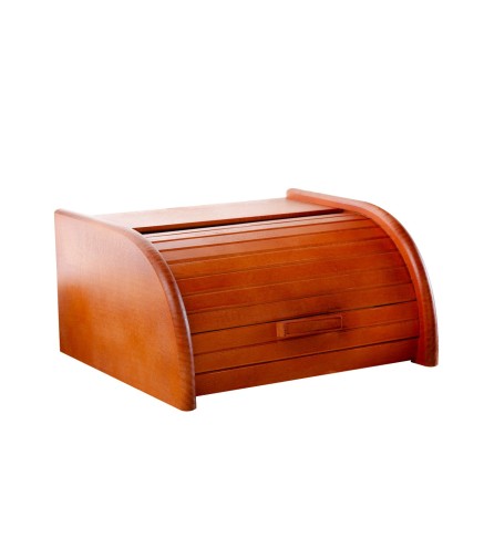 Small Wooden Bread Box – Beech Wood Orange Finish