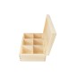 Wooden Tea Box – 6 Compartments – Natural Pine – Handmade in UK – Smooth Raw Finish – Storage for Tea