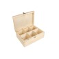 Wooden Tea Box – 6 Compartments – Natural Pine – Handmade in UK – Smooth Raw Finish – Storage for Tea