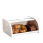 Small White Beech Wood Bread Box with Roll-Top Lid – Compact Wooden Kitchen Bread Bin 30x26x16 cm Small White Beech Wood Bread Box with Roll-Top Lid – Compact Wooden Kitchen Bread Bin 30x26x16 cm