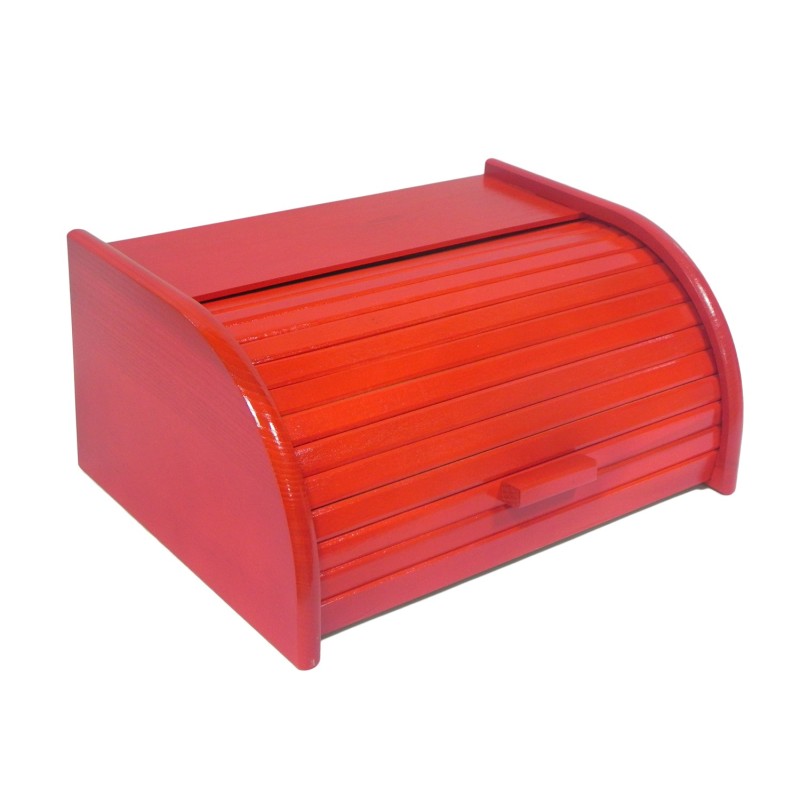 Small Red Beech Wood Bread Box with Roll-Top Lid – Compact Wooden Kitchen Bread Bin 30x26x16 cm Small Red Beech Wood Bread Box with Roll-Top Lid – Compact Wooden Kitchen Bread Bin 30x26x16 cm